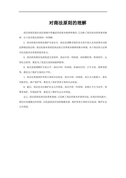 对商法原则的理解
