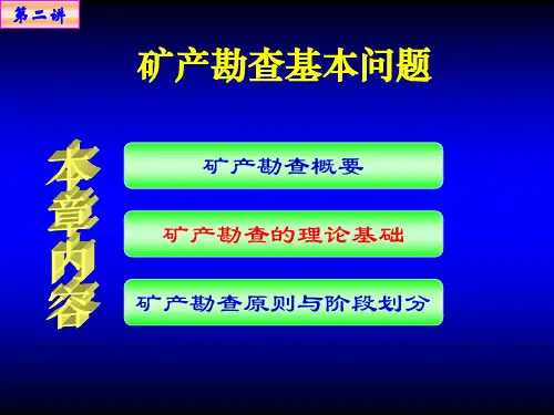 矿产勘查基本问题(理论基础、原则、阶段划分)