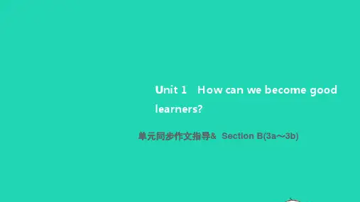 九年级英语全册Unit1单元同步作文指导SectionB3a_3b人教版