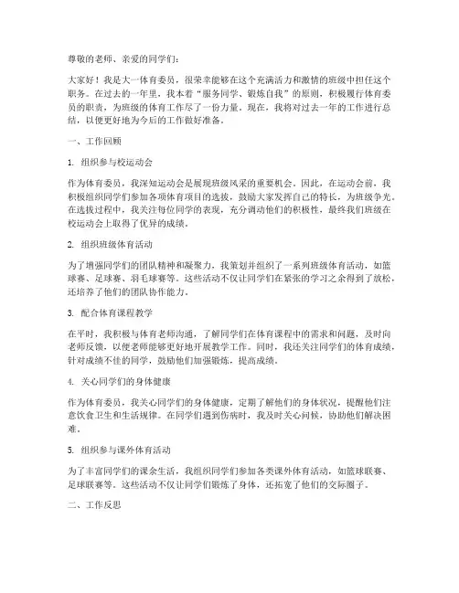 大一体育委员个人工作总结