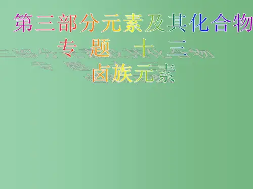 高三化学二轮复习 专题13 卤族元素复习 人教版