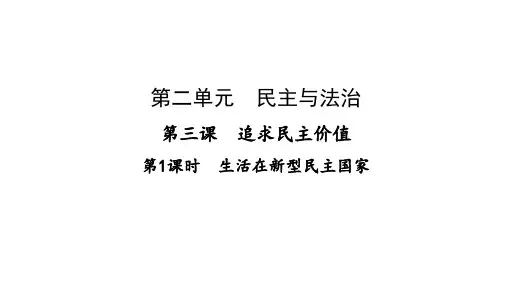 新部编版道德与法治九年级(上)生活在新型民主国家课件ppt