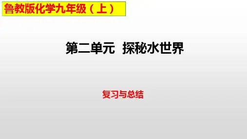 第2单元 探秘水世界  复习与总结 课件-2021-2022学年九年化学鲁教版上册