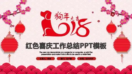 红色喜庆年终总结汇报绝对精美PPT模板