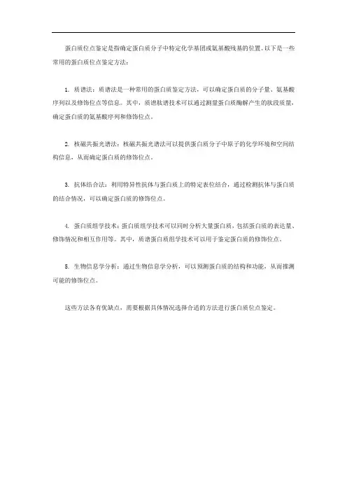 蛋白质位点鉴定方法
