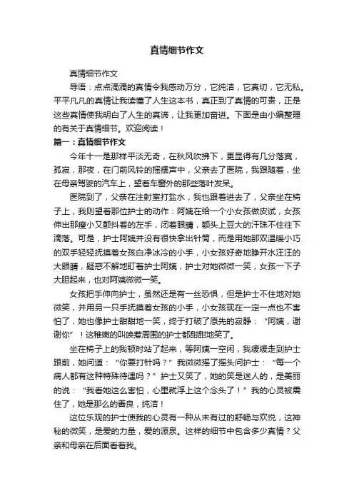 真情细节作文