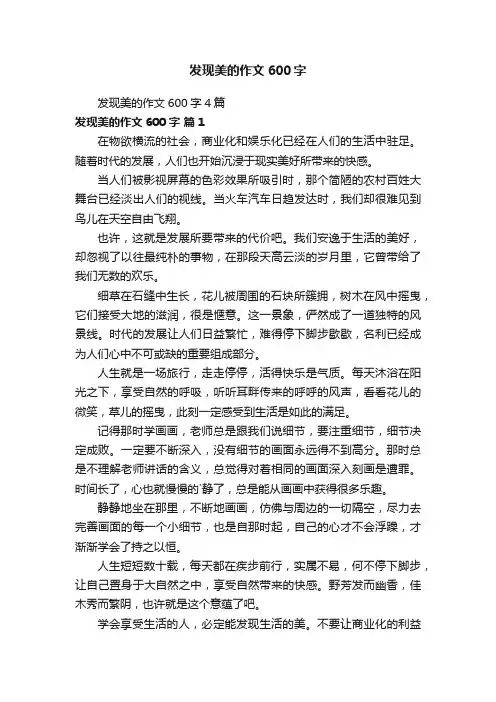 发现美的作文600字4篇