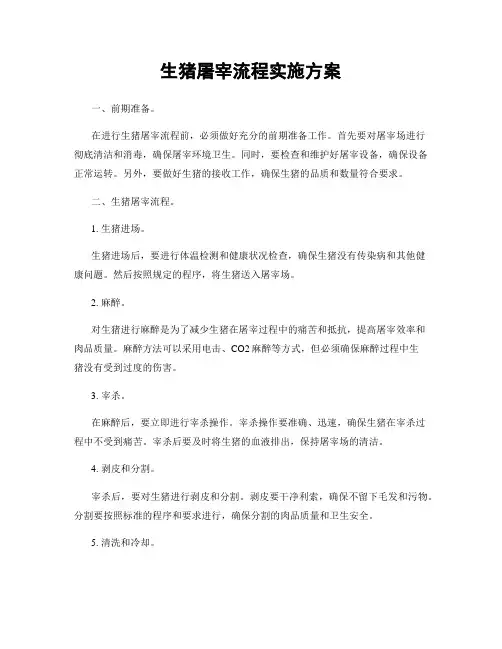 生猪屠宰流程实施方案