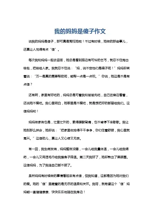 我的妈妈是傻子作文