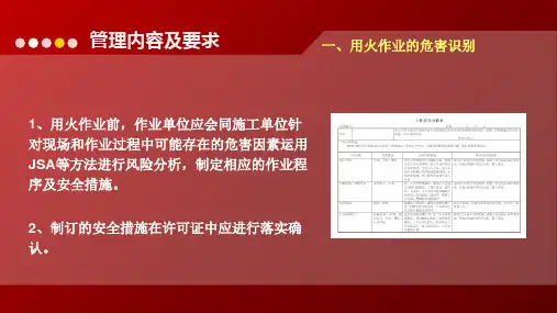中国石化用火作业安全管理要点