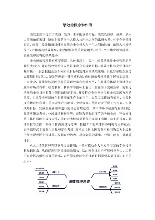 绩效的概念和作用