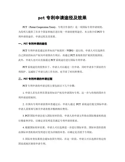 pct专利申请途径及效果