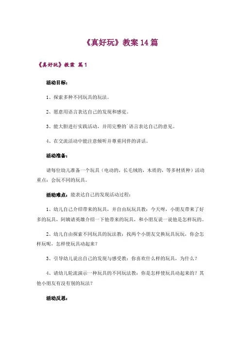 《真好玩》教案14篇