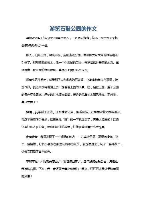 游览石鼓公园的作文