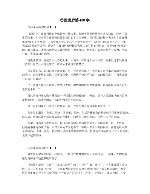 彷徨读后感400字
