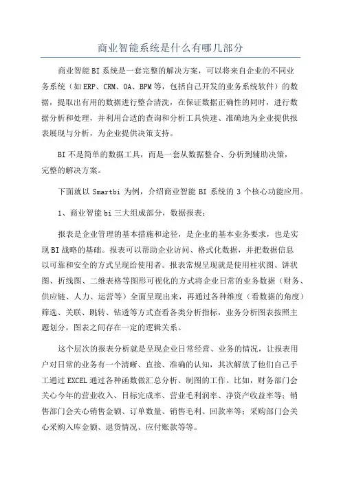 商业智能系统是什么有哪几部分