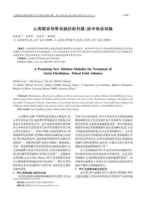心房颤动导管消融的新利器：脉冲电场消融