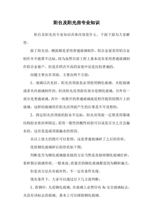 阳台及阳光房专业知识.doc