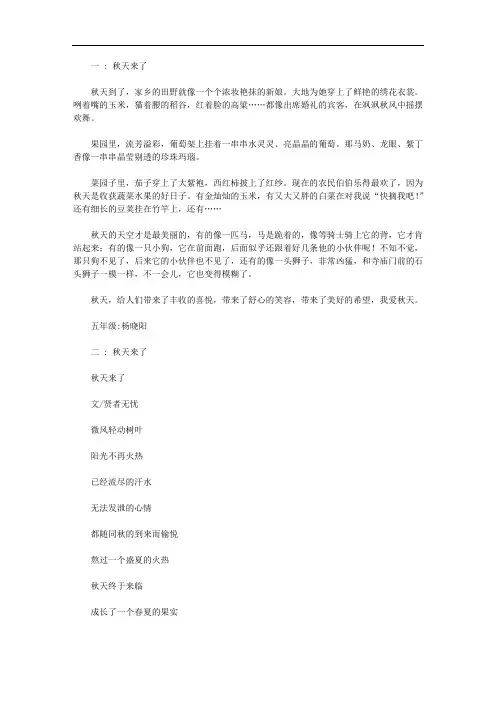 关于描写秋天的唯美文章(四篇)