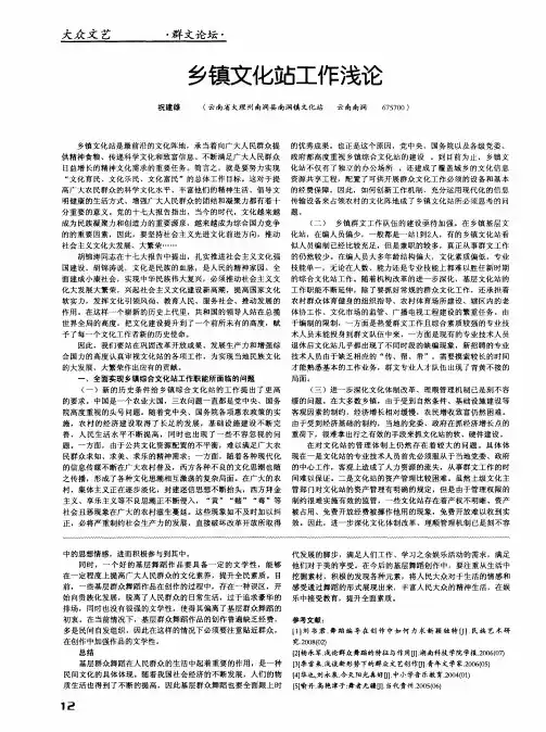 乡镇文化站工作浅论