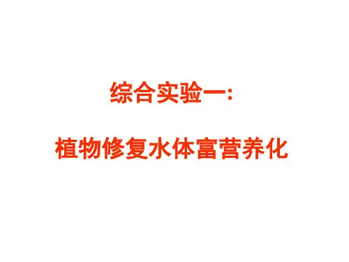 实验一 植物修复水体富营养化