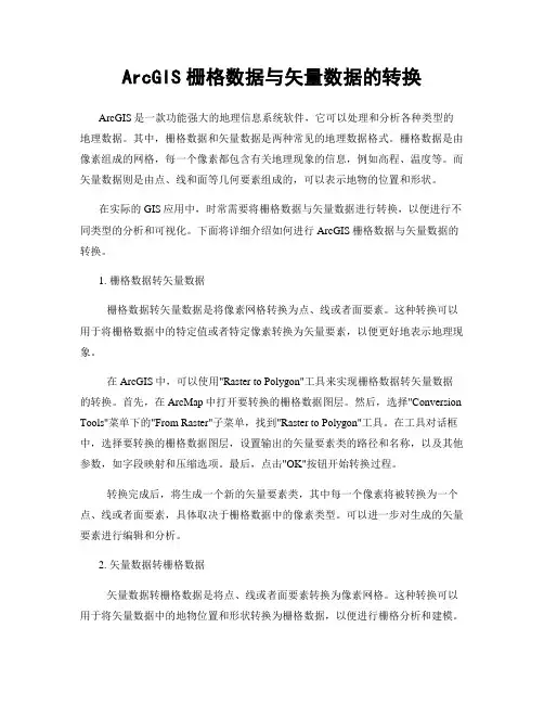 ArcGIS栅格数据与矢量数据的转换