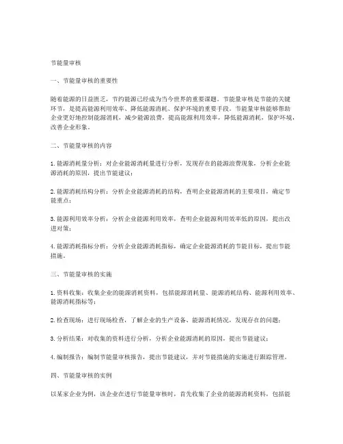 节能量审核