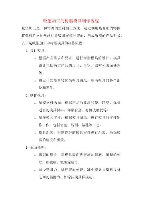 吸塑加工的树脂模具制作流程