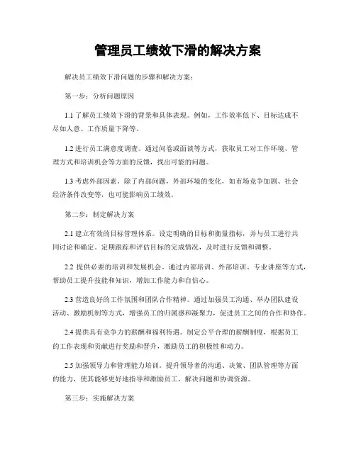 管理员工绩效下滑的解决方案