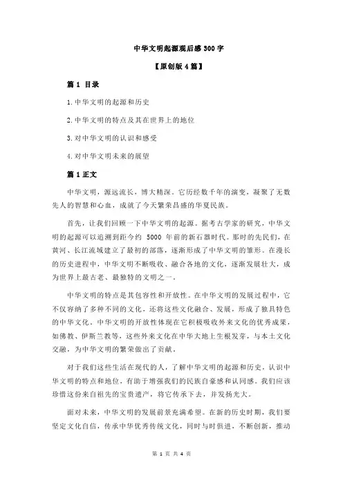 中华文明起源观后感300字