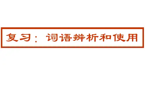 辨析和使用词语讲解