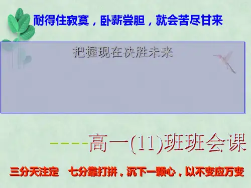 把握现在,决胜未来——班会课课件