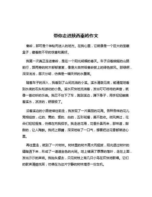 带你走进陕西秦岭作文