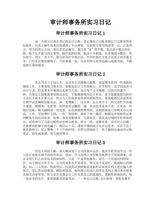 审计师事务所实习日记