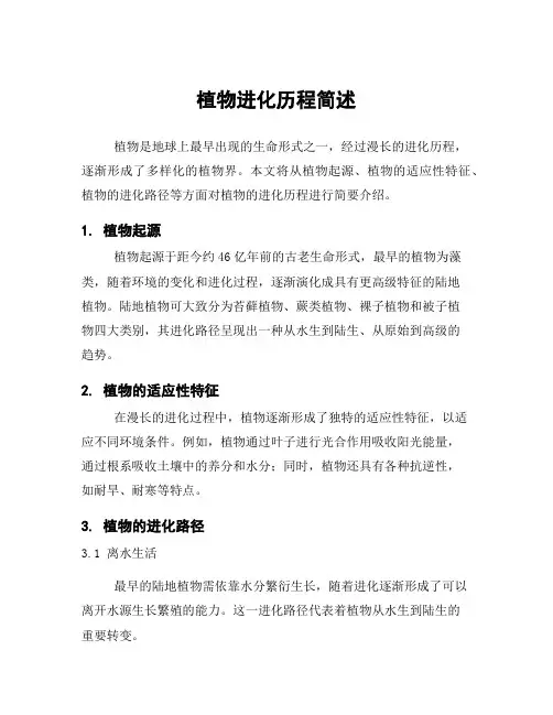 植物进化历程简述
