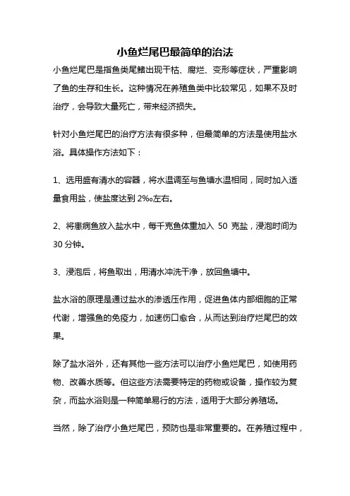 小鱼烂尾巴最简单的治法