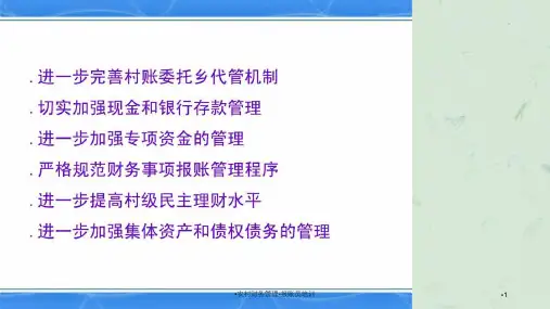 农村财务管理-报账员培训课件