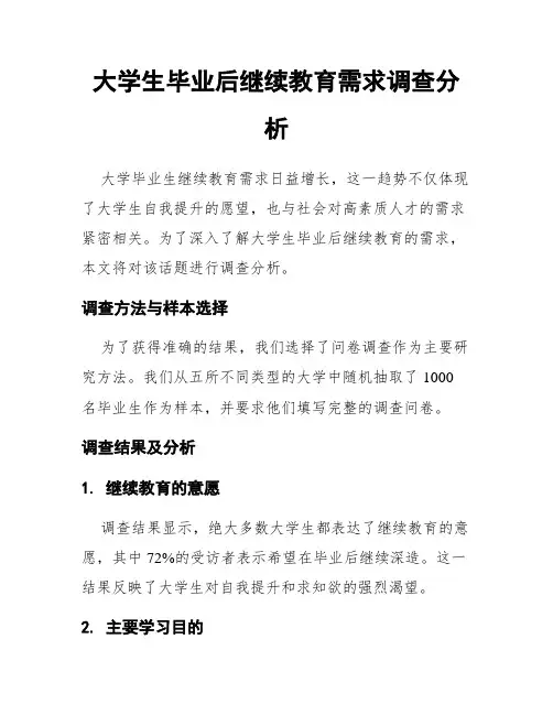 大学生毕业后继续教育需求调查分析