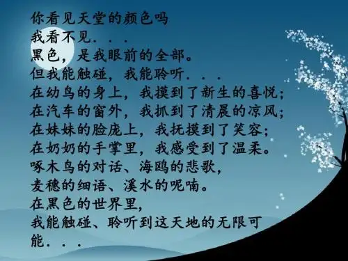 假如给我三天光明PPT58 沪教版 (共35张PPT)