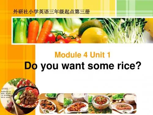 最新外研版(三起)四年级英语上册Module 4 unit 1 Do-you-want-some-rice公开课课件