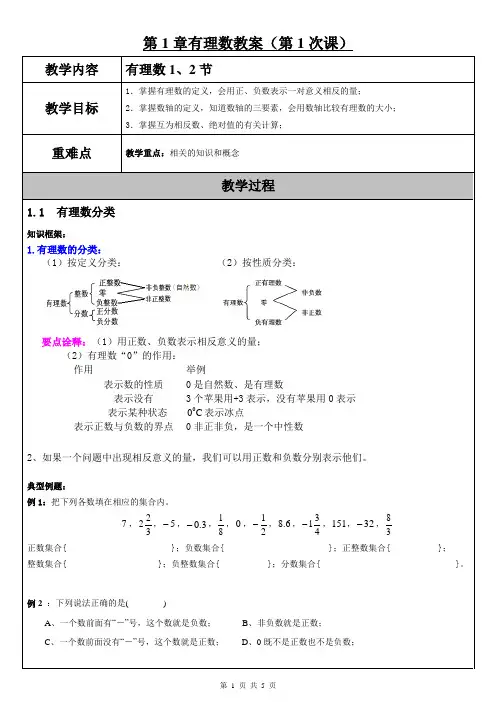 初一数学秋季班第1次课----教案(学生版)