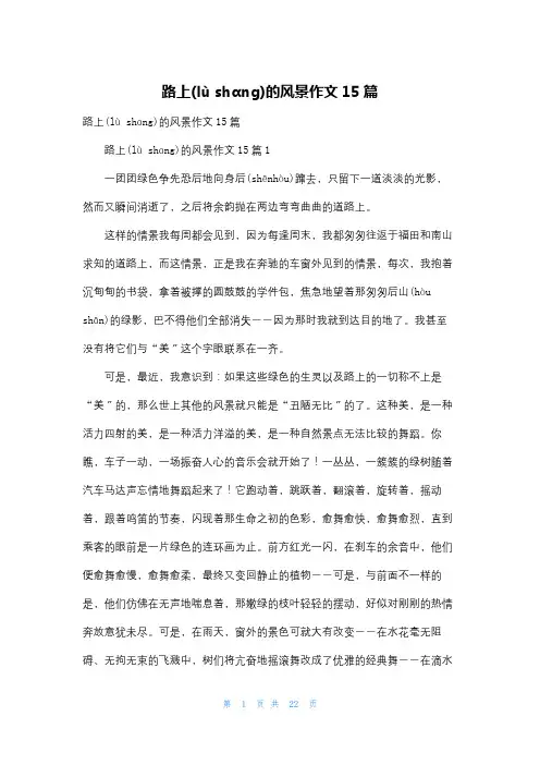 路上的风景作文15篇