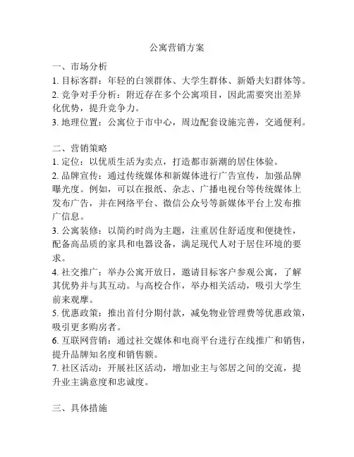 公寓营销方案