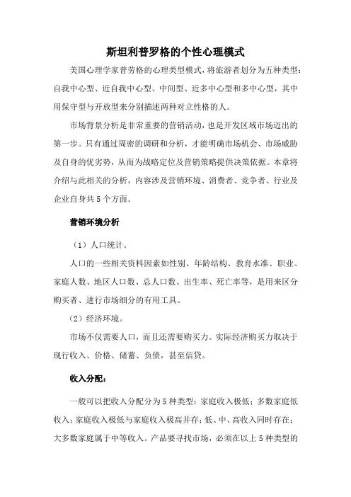 斯坦利普罗格的个性心理模式
