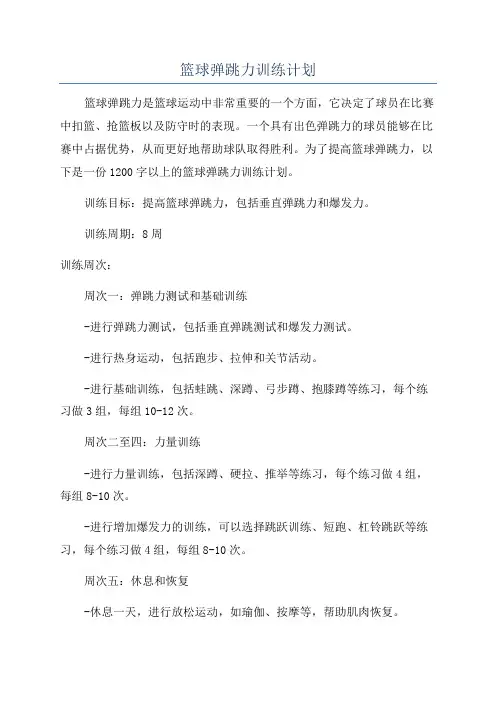 篮球弹跳力训练计划