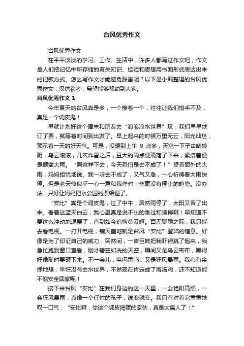 台风优秀作文
