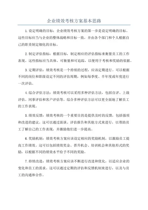企业绩效考核方案基本思路
