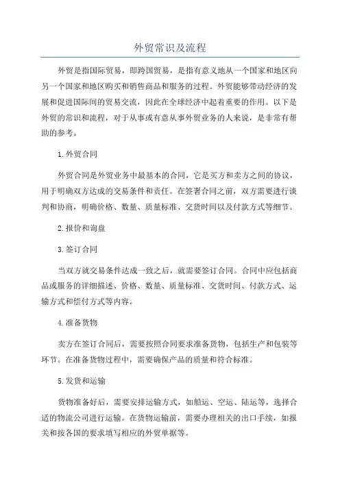 外贸常识及流程
