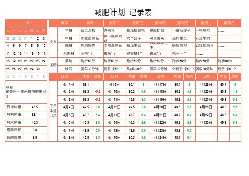 减肥计划-记录表
