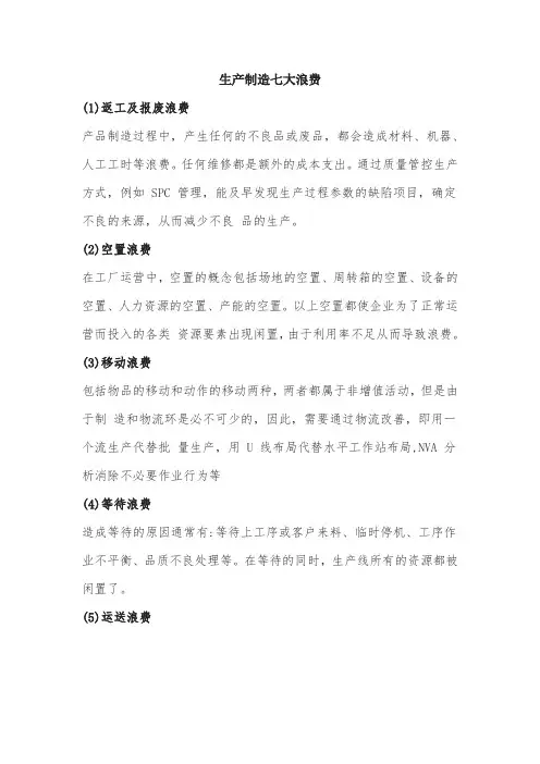 生产制造七大浪费